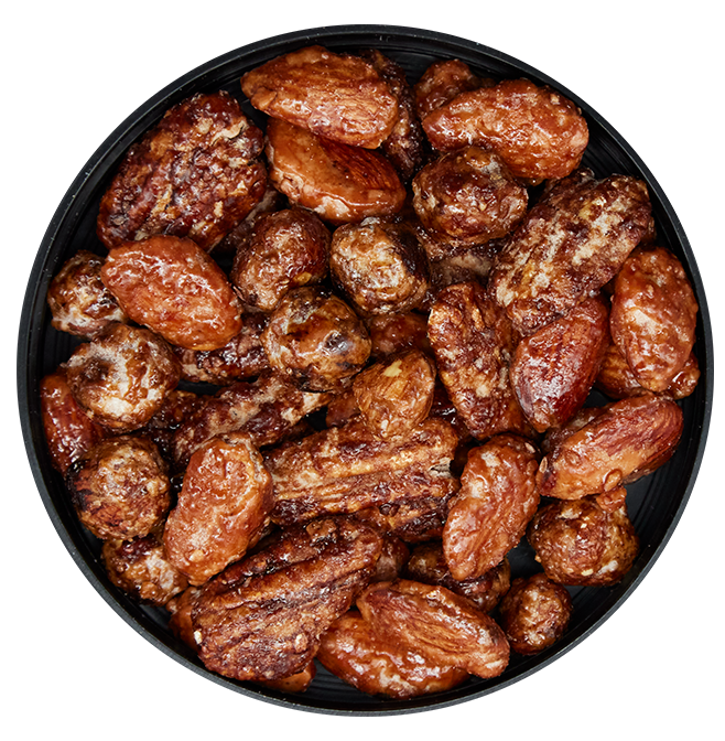 Three caramelised nuts – almond, hazelnut & pecan nut